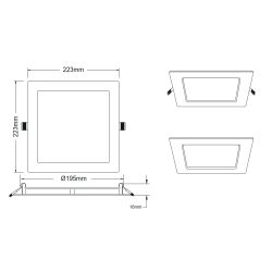 Светильник светодиодный встраиваемый Даунлайт ЭРА LED 2-18-4K Slim панель 18Вт 4000К квадрат