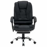 Кресло офисное CROMEX (КРОМЕКС) "Lounge MS-007", подножка, 6 массажных модулей, экокожа, черное, 532960