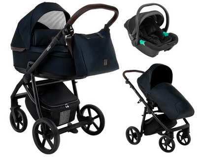 Детская коляска Roan Esso 3 в 1 с автокреслом Pituso Santiso Pro Black ESS111/1 Caviar/Black