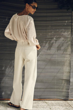 ZARA ДЖИНСЫ Z1975 WIDE LEG С ВЫСОКОЙ ПОСАДКОЙ, ЭКРЮ