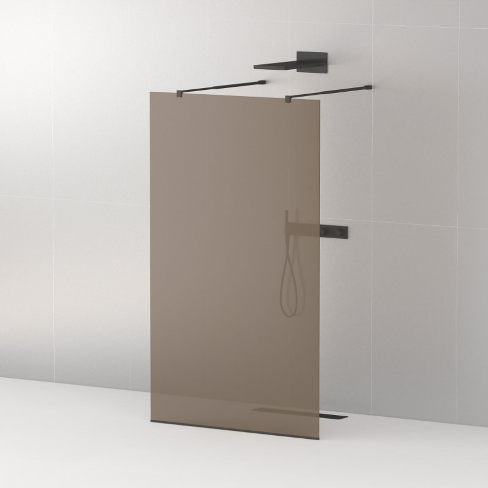 Душевая перегородка Cezares LIBERTA-L-2-120-BR-NERO чёрный профиль, стекло бронза