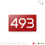 Номер на дверь 493, табличка на дверь для офиса, квартиры, кабинета, аудитории, склада, красная 120х70 мм, Айдентика Технолоджи