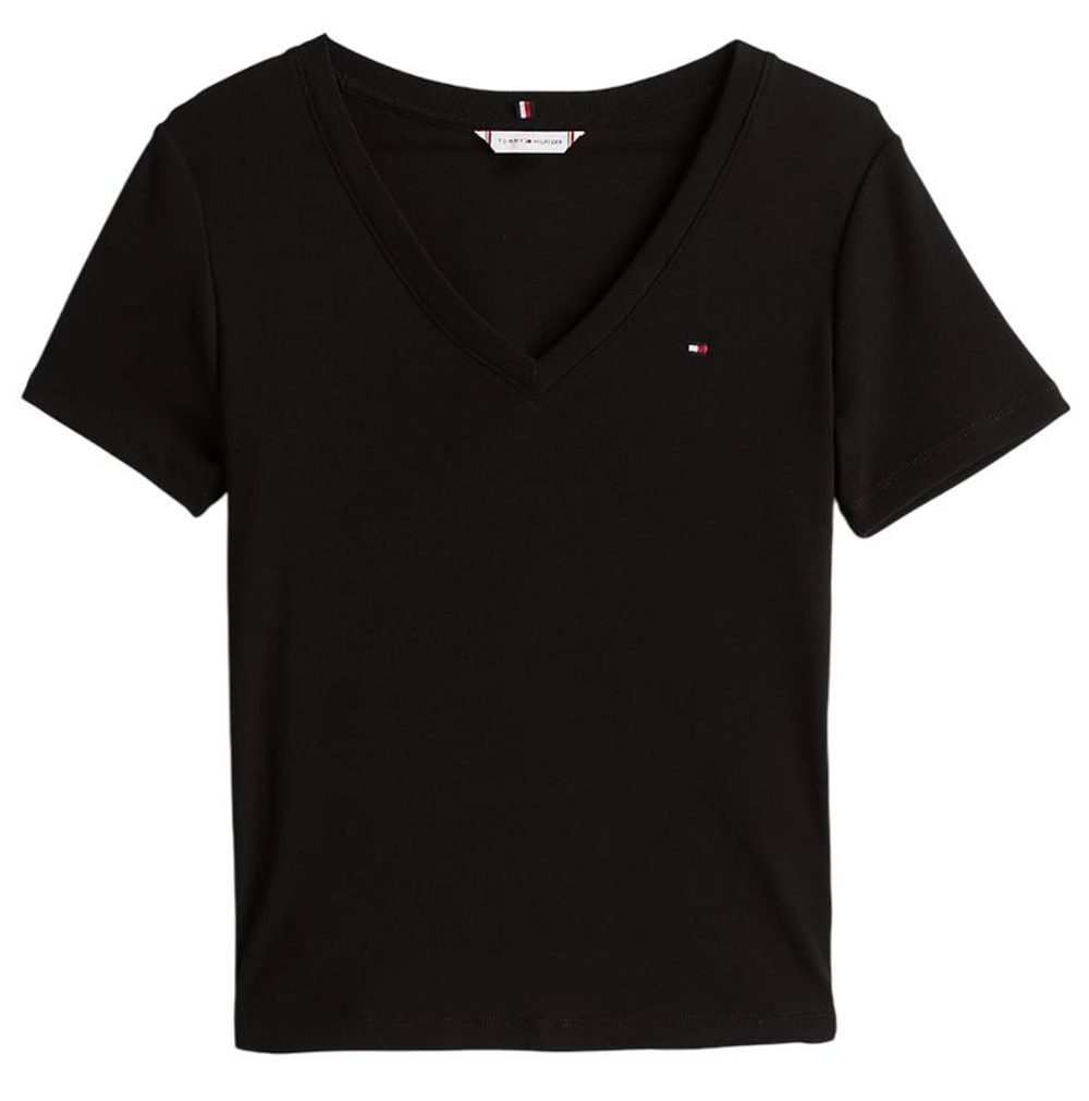 Женская теннисная футболка Tommy Hilfiger Slim Cody V-NK Short Sleeves