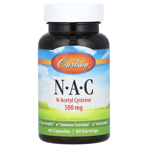 Carlson, N-A-C, 500 мг, 60 капсул