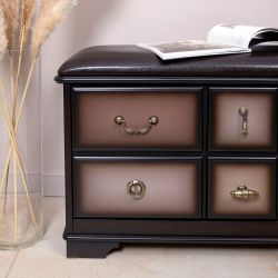 Банкетка Пандора 4 с обувницей Орех Оберджин Шоколад