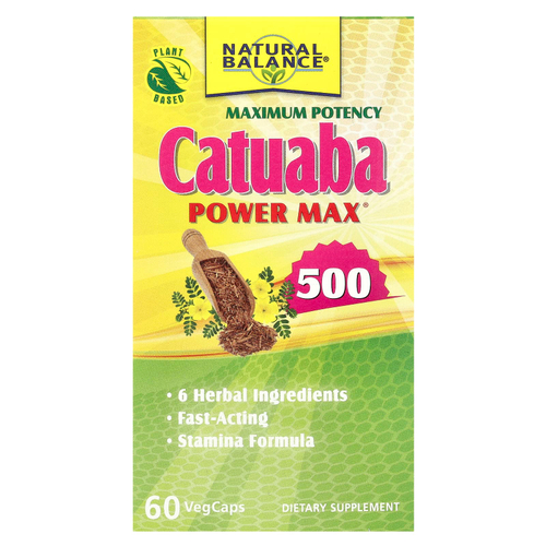 Natural Balance, Максимальная эффективность Catuaba Power Max® 500, 60 вегетарианских капсул
