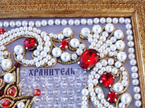 ЖС-8-ЗК Набор для вышивания хрустальными камнями Ангел Хранитель (красный)