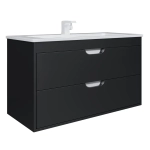 Тумба с раковиной для ванной Uperwood Modul 100 см, подвесная, матовая, черная