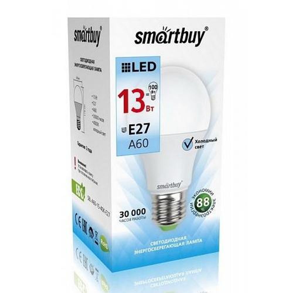 Светодиодная лампа Smartbuy A-60-13W/4000 E27 дневной свет