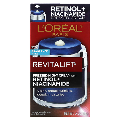 L'Oréal, Revitalift, ночной крем с ретинолом и ниацинамидом, без отдушек, 48 г (1,7 унции)