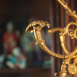 Винтажная напольная вешалка из бронзы