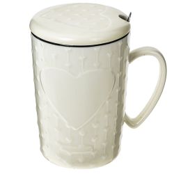 GAEM Кружка с крышкой и ложкой, 400 мл, L11,5 W8,5 H13 см, 4в.