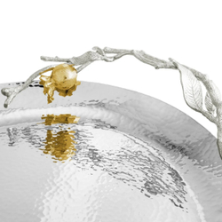 Поднос овальный Michael Aram Pomegranate Silver & Gold (44.5 х 33 см)