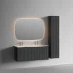 Тумба подвесная SANCOS Сноб Р (Snob R) 1195х445х500, c двумя ящиками оснащенными доводчиками, темный антрацит матовый, арт.SNR120MDH