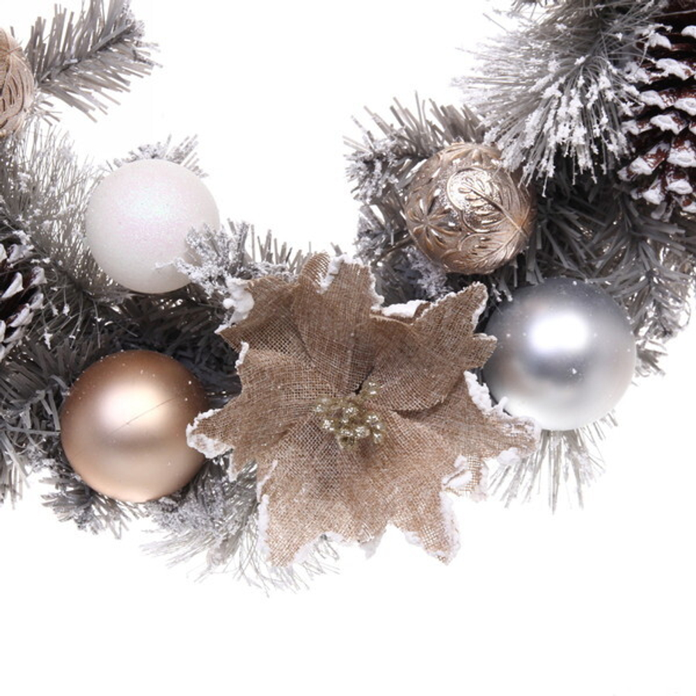 Венок хвойный новогодний «Нежность» 50 см, леска+ПВХ (SSQ1922-50)