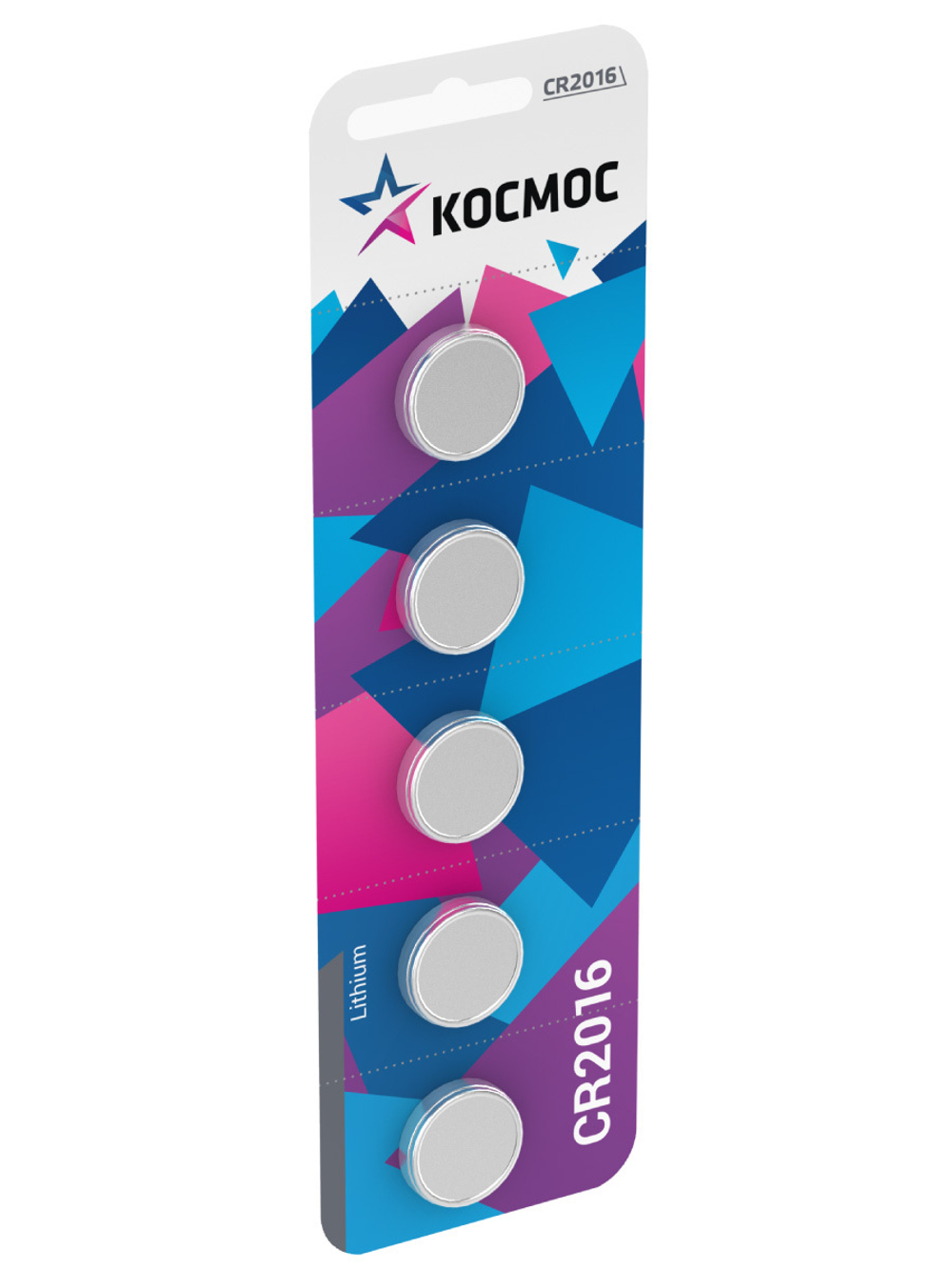 Батарейка литиевая, таблетка, блистер, CR2016, KOC20165BL(KOC-CR2016-5BL) 5шт.