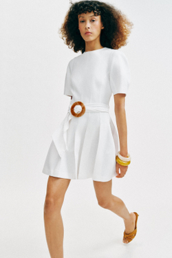 ZARA КОРОТКОЕ ПЛАТЬЕ С РЕМНЕМ, БЕЛЫЙ