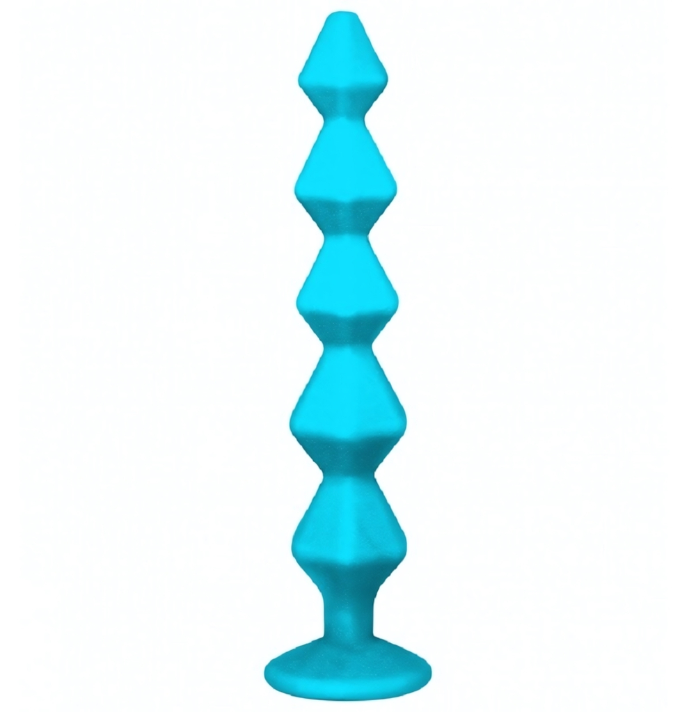 Анальная цепочка с кристаллом Baddy бирюзовый 17,7 см