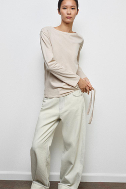 ZARA ФУТБОЛКА АСИММЕТРИЧНОГО КРОЯ В СТИЛЕ РУСТИК, ЛИНЯЛЫЙ РОЗОВЫЙ