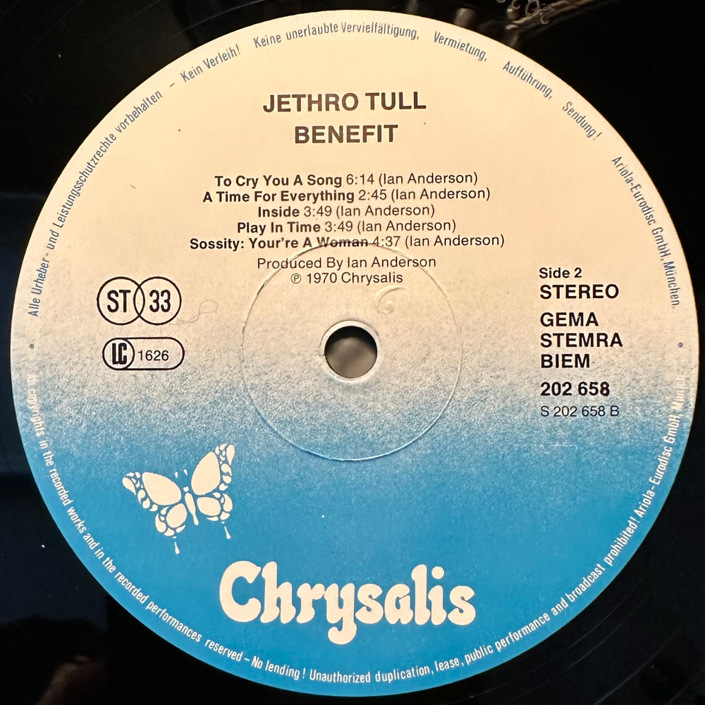 Jethro Tull - Benefit (Европа)