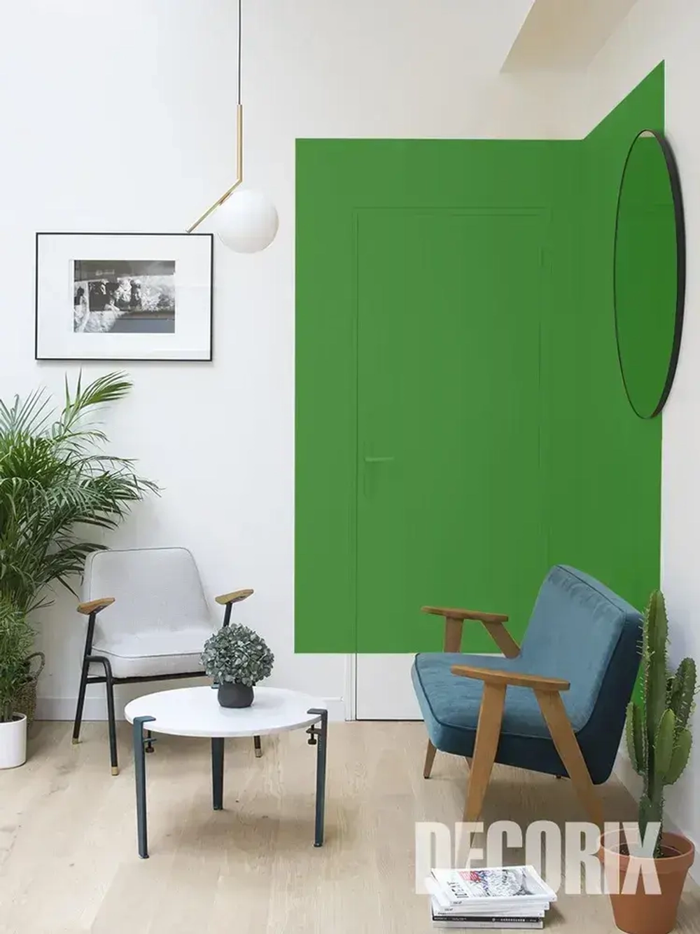 Краска аэрозольная зеленая флуоресцентная матовая DECORIX - эмаль акриловая в баллончике для любых поверхностей 520 мл