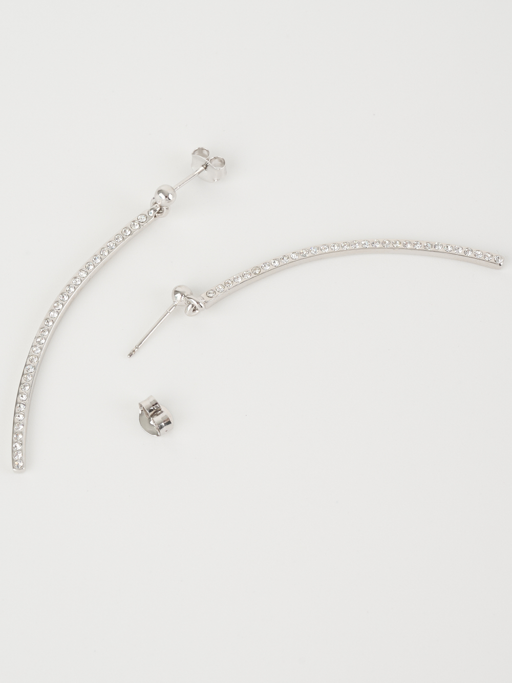 Серьги-подвески Тонкая линия с кристаллами Swarovski