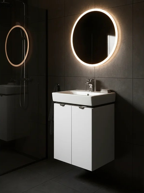 Тумба под раковину AQUATON Скай 55 напольная, белая (1A238101SY010)