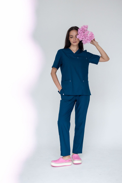 Блуза женская м640 toray стретч opal blue