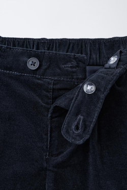 ZARA БРЮКИ КОСТЮМНЫЕ ВЕЛЬВЕТ, МОРСКОЙ СИНИЙ