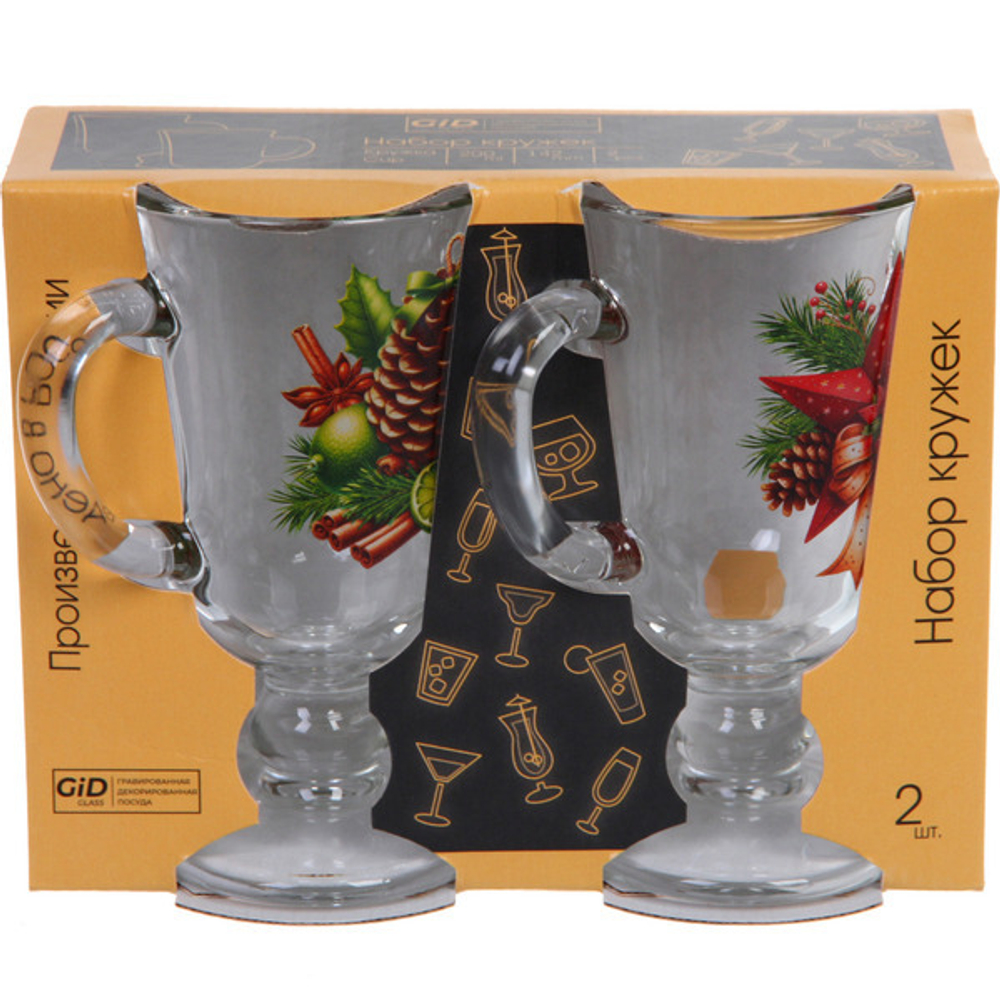 Набор кружек 2шт, 200мл «Зимняя фантазия» 6 видов