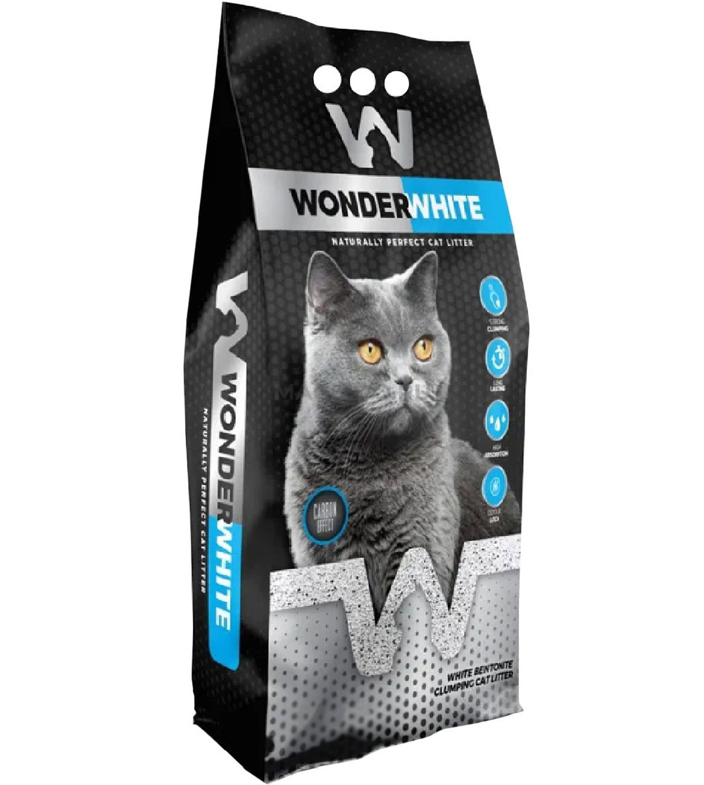 Wonder White Наполнитель комкующийся c активированным углем без ароматизатора