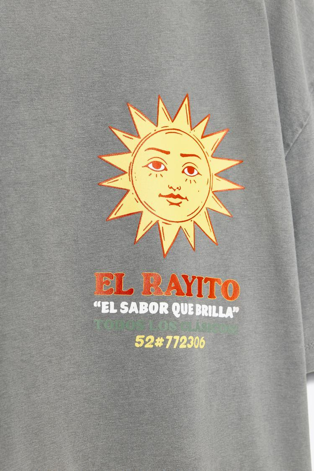 ZARA ФУТБОЛКА С ТЕКСТОВЫМ ПРИНТОМ, АНТРАЦИТОВО-СЕРЫЙ