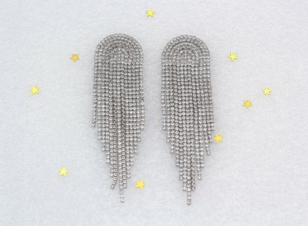 Серьги Вечерние 10,5см, со стразами