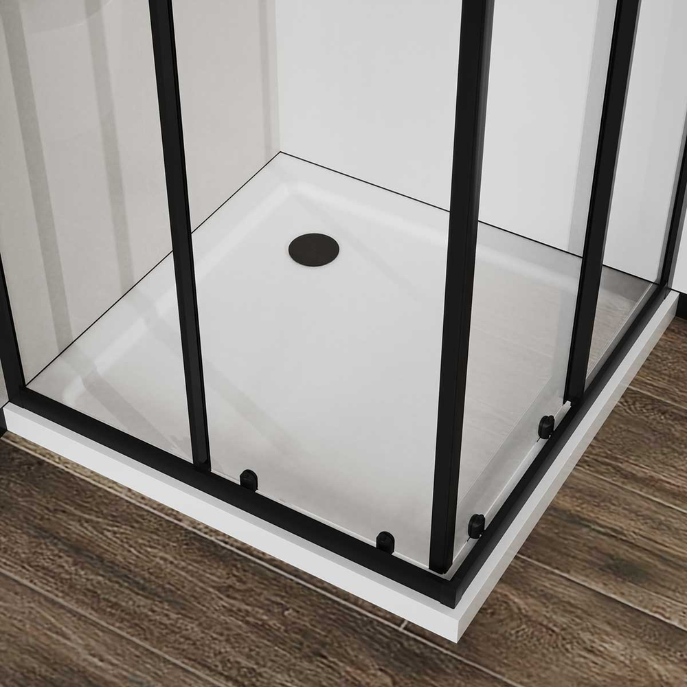 Душевой уголок Сити (City) Vincea VSS-5CT8010CLB, 1000*800, черный, стекло прозрачное