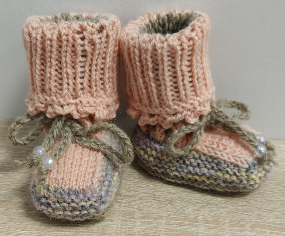 Пинетки вязаные детские бесшовные для новорожденных от 0 до 6-ти месяцев ручная работа