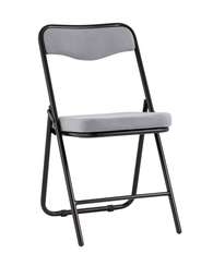 складной Джонни велюр серый каркас черный матовый