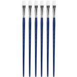 Набор кистей DELI "Finenolo", №8, плоская, березовая ручка 32 см, 6 штуки в уп., синтетика