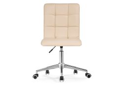 Компьютерное кресло Квадро экокожа бежевая / хром