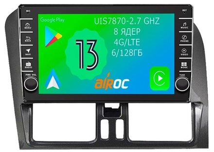 Магнитола для Volvo XC60 2014-2017 - Airoc AB-3803 (кнопки и крутилки), Android 13, TS20, 6/128Гб, SIM-слот, CarPlay