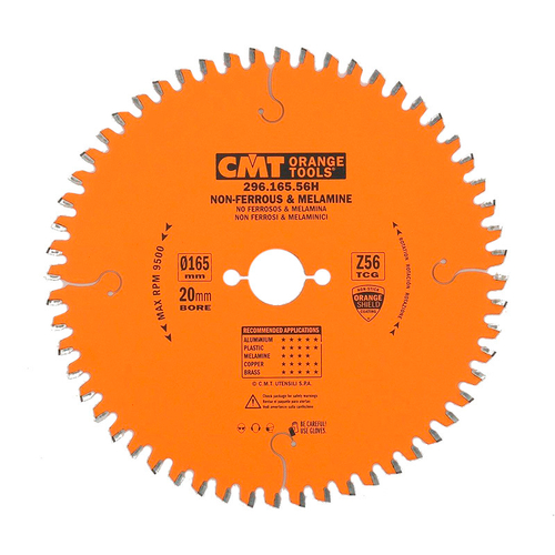 Диск пильный 165X20X2,2/1,6 -6° TCG Z=56 CMT 296.165.56H
