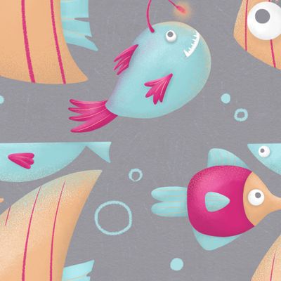 Морской принт. Яркие рыбы, подводный мир от DatsenCreate