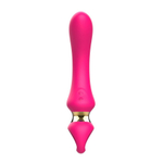 Розовый изогнутый вибромассажер Moon Vibrator - 21,1 см.