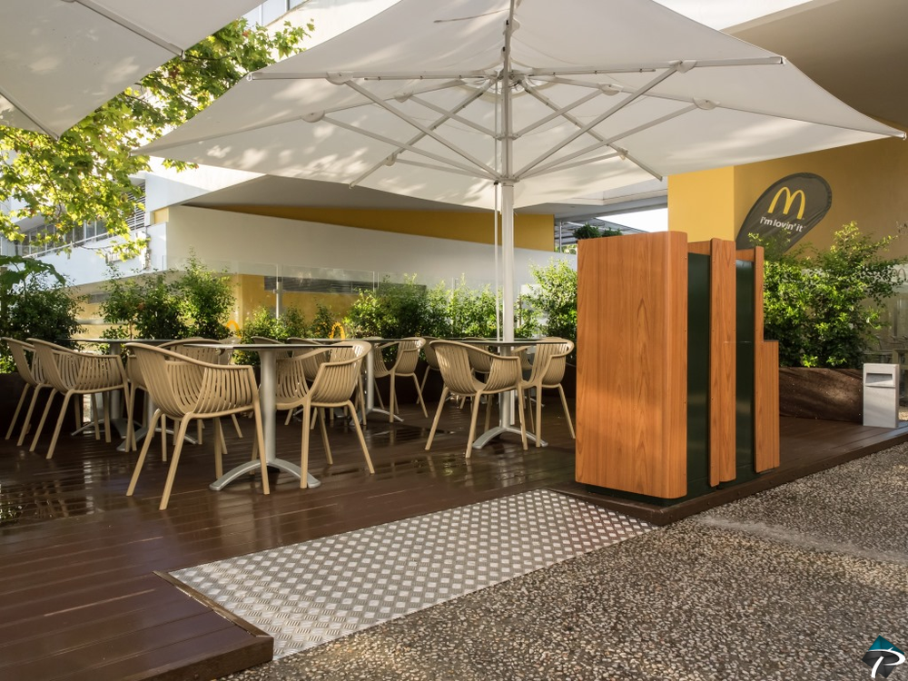 Зонт профессиональный телескопический 5х6 м Scolaro Capri Starwhite, белый, слоновая кость