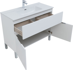Мебель для ванной Aquanet Алвита New 100 1 ящик, 2 дверцы, белый матовый