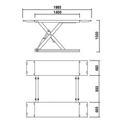 KraftWell (KRW3TN/380) Подъемник ножничный короткий шиномонтажный г/п 3000 кг