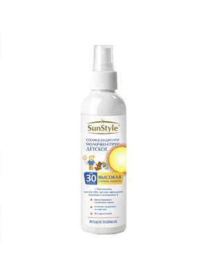 Молочко-спрей детский солнцезащитный для всех типов кожи SUN STYLE SPF-30 UV (A+B) водостойкое