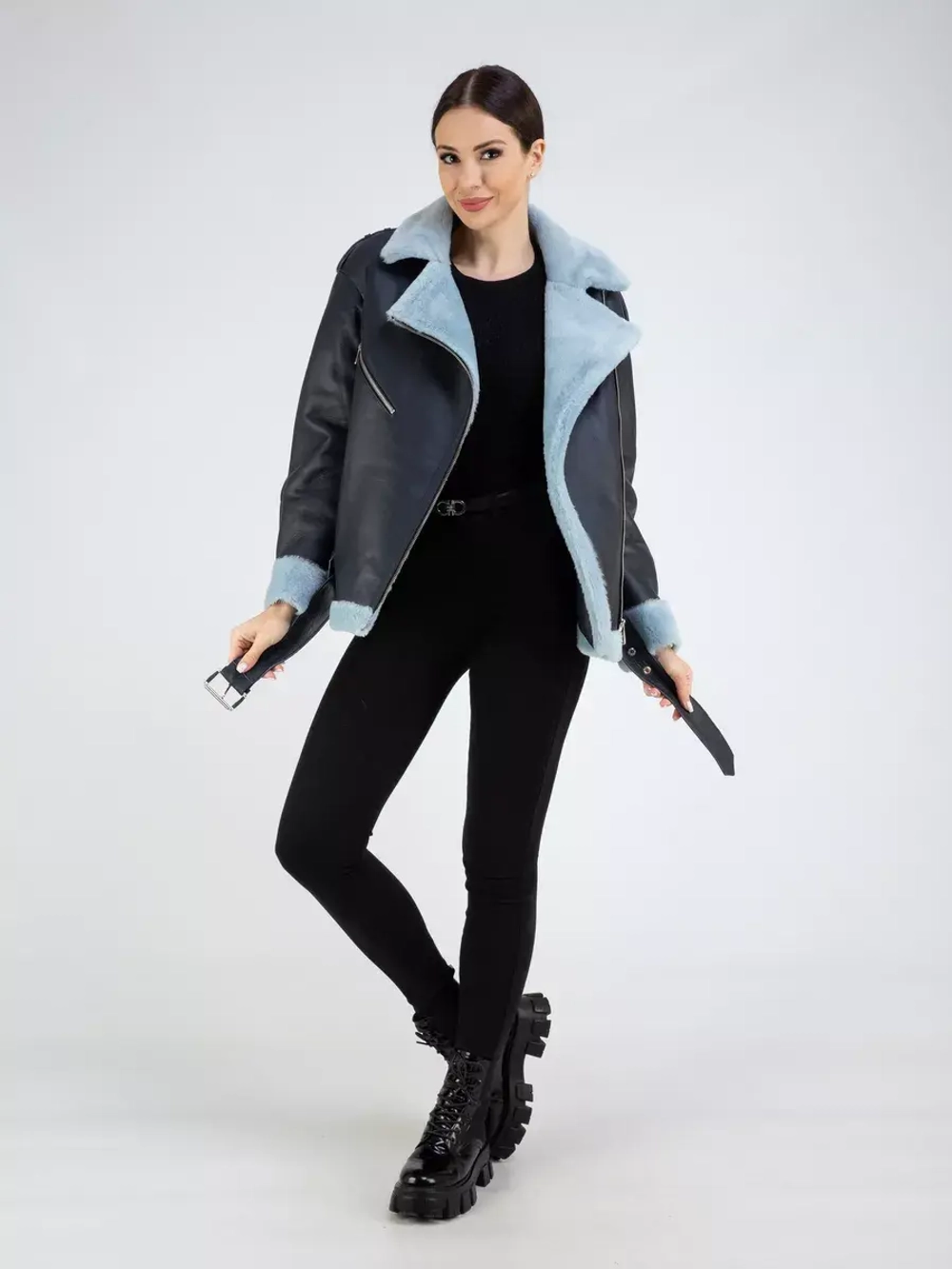 Дубленка авиатор натуральная зимняя