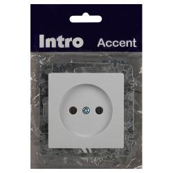 Розетка Intro Accent 6-201-01 2Р 16А-250В, IP20, СУ, AL/CU, белый