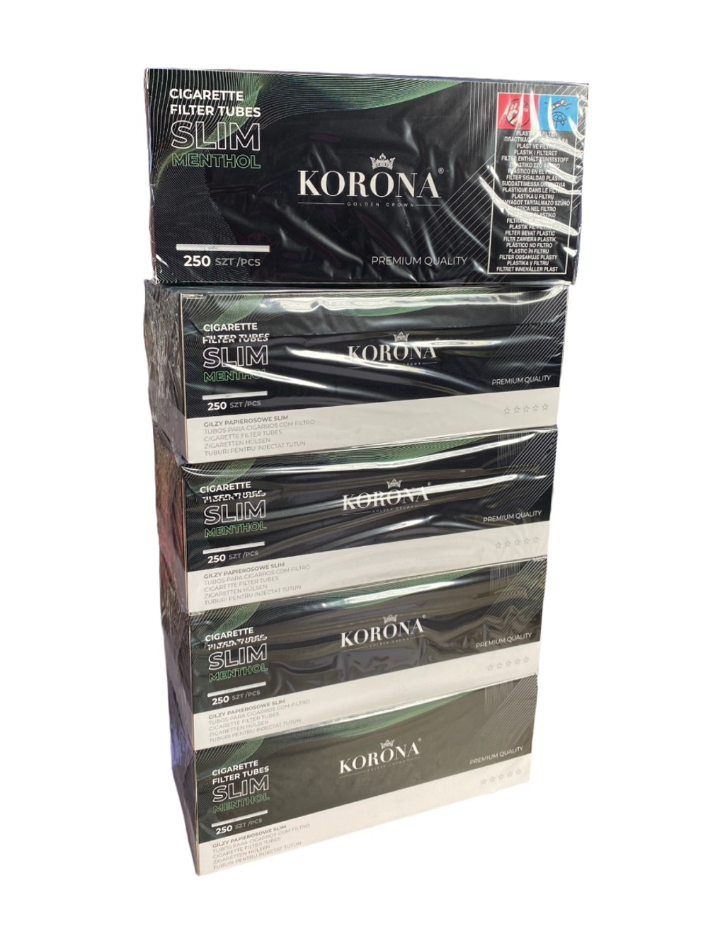 Гильзы для сигарет "Korona" Slim Menthol 5х250шт (Комплект)