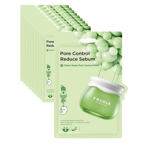 Себорегулирующая тканевая маска для лица с Виноградом Frudia Green Grape Pore Control Mask 10шт